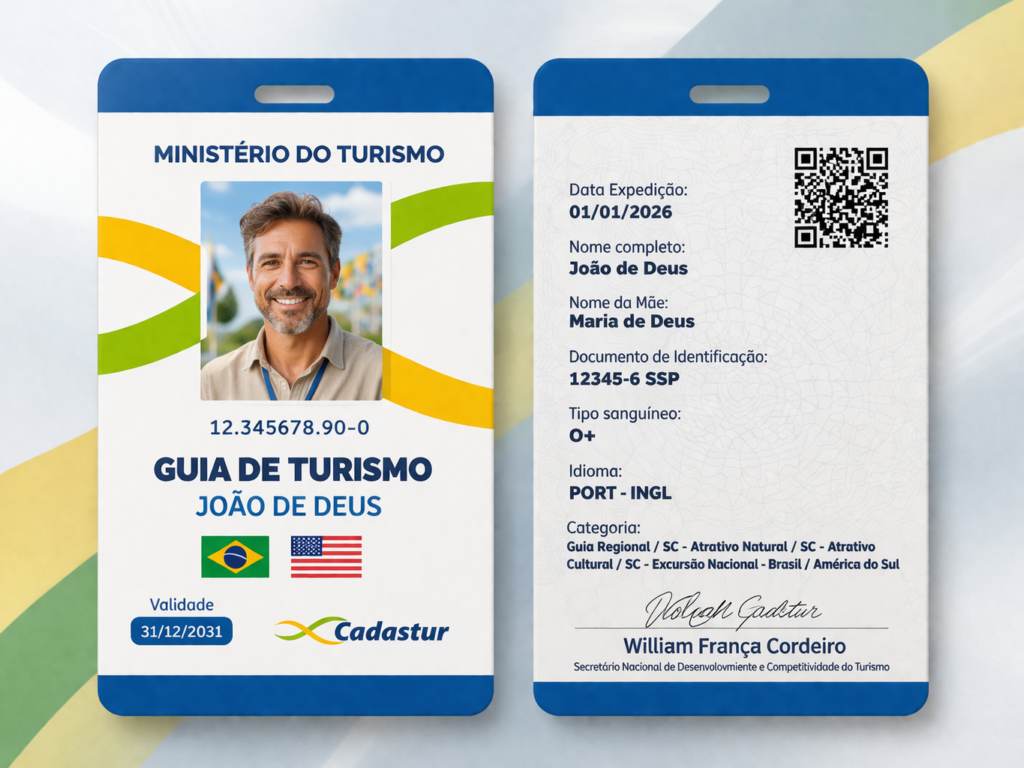 Crachá de Guia de Turismo Excursão Nacional / Brasil e América do Sul