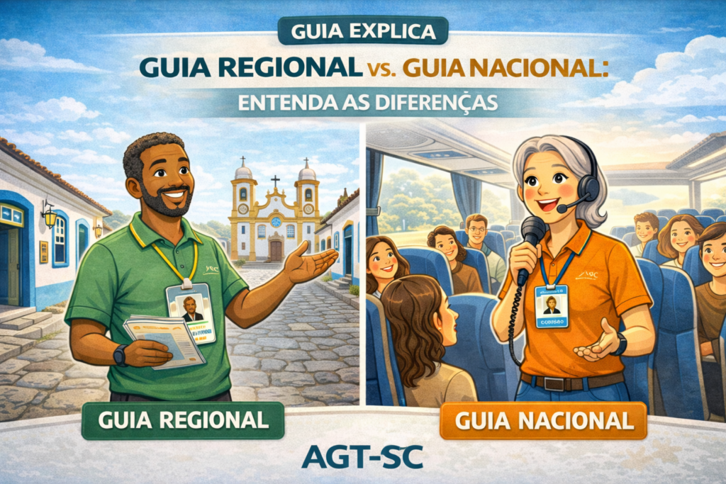 Guia Regional VS Guia Nacional: Entenda as Diferenças; AGT-SC; Associação de Guias de Turismo de Santa Catarina