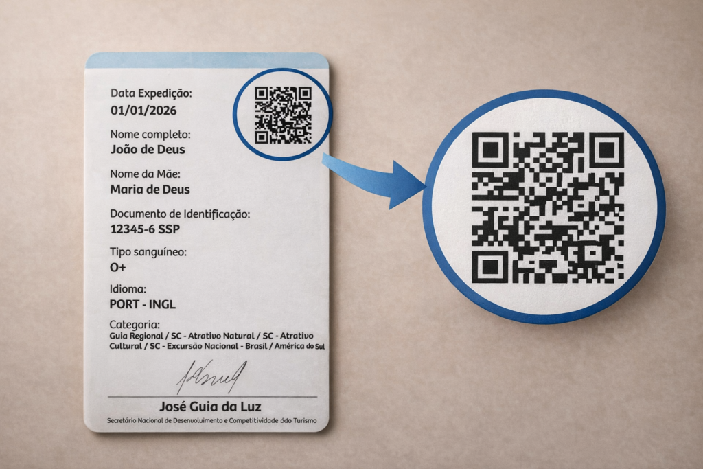 QR Code no Crachá do Guia de Turismo