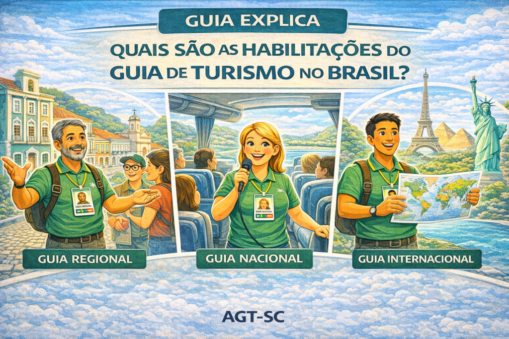 QUAIS SÃO AS HABILITAÇÕES DO GUIA DE TURISMO NO BRASIL?, AGT-SC Associação de Guias de Turismo de Santa Catarina