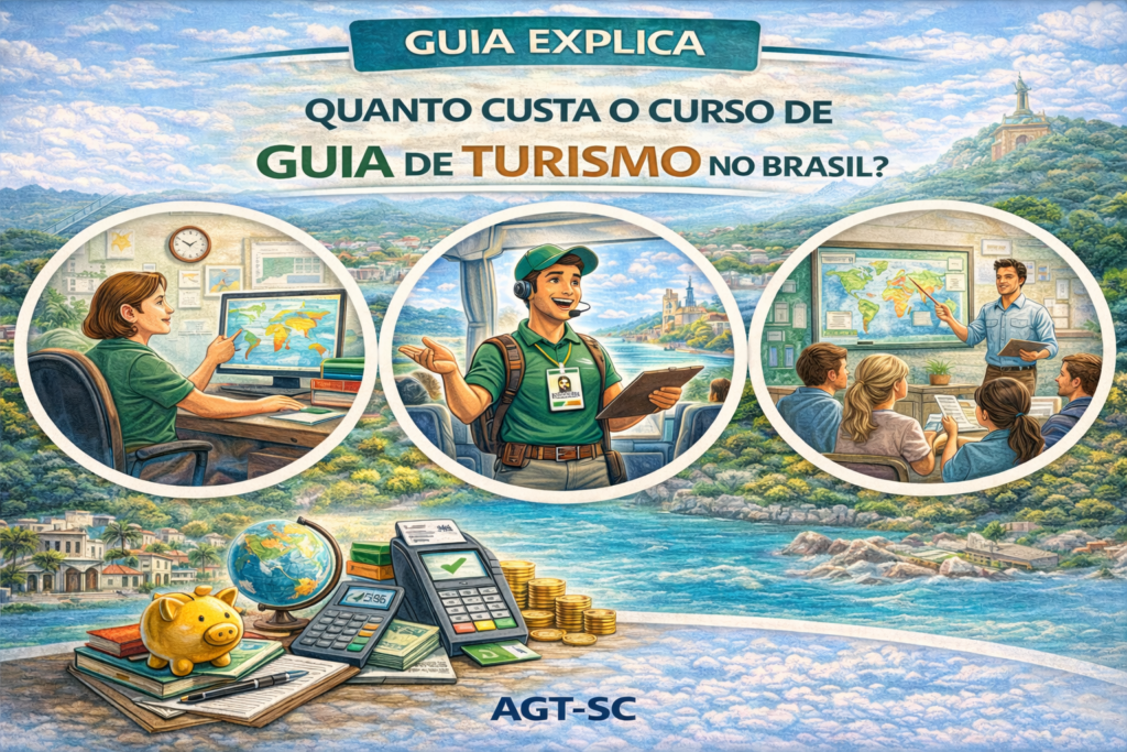 Quanto custa o curso de Guia de Turismo no Brasil?; AGT-SC Associação de Guias de Turismo de Santa Catarina