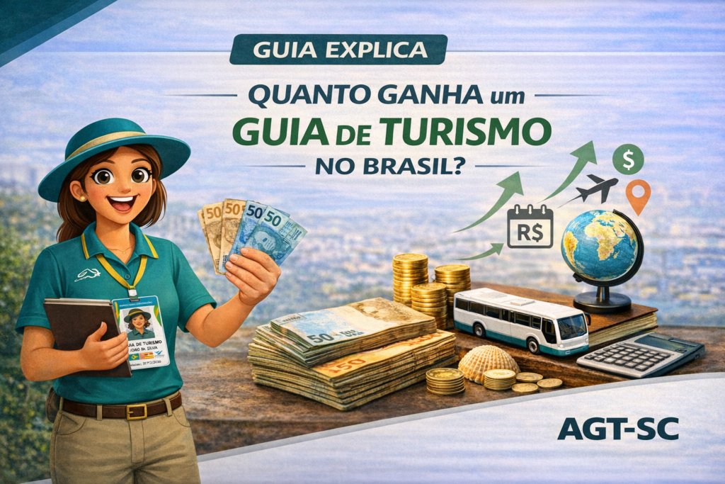 QUANTO GANHA UM GUIA DE TURISMO NO BRASIL?, GUIA EXPLICA; AGT-SC; Associação de Guias de Turismo de Santa Catarina